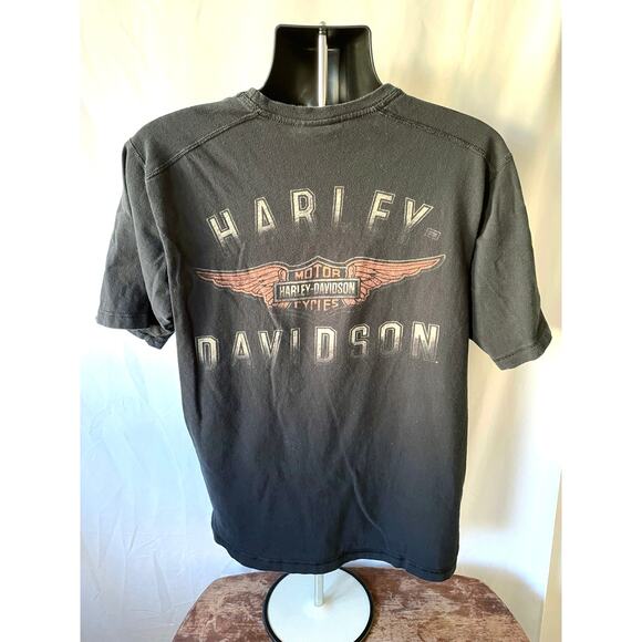 Harley-Davidson Winged Logo Black T-Shirt Men’s Large - Picture 2 of 8